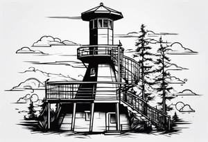 Prison observation tower tattoo idea