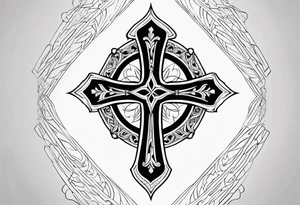 simple gothic cross tattoo idea