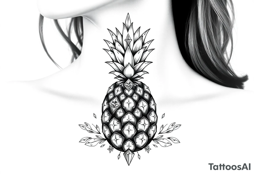 powerful majestic pineapple with a crown,and diamonds tattoo idea powerful majestic pineapple with a crown,and diamonds tattoo idea