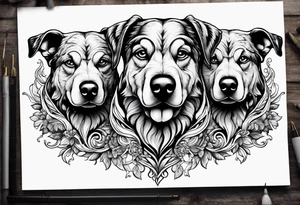 a three headed dog tattoo idea