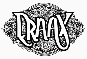 The name Drax in okd english font tattoo idea