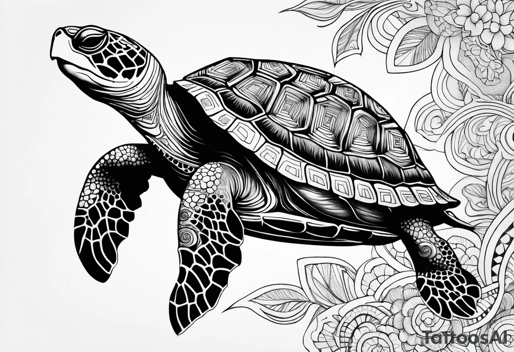 psychedelic turtle tattoo idea