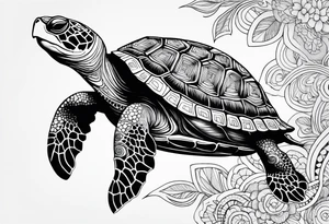 psychedelic turtle tattoo idea