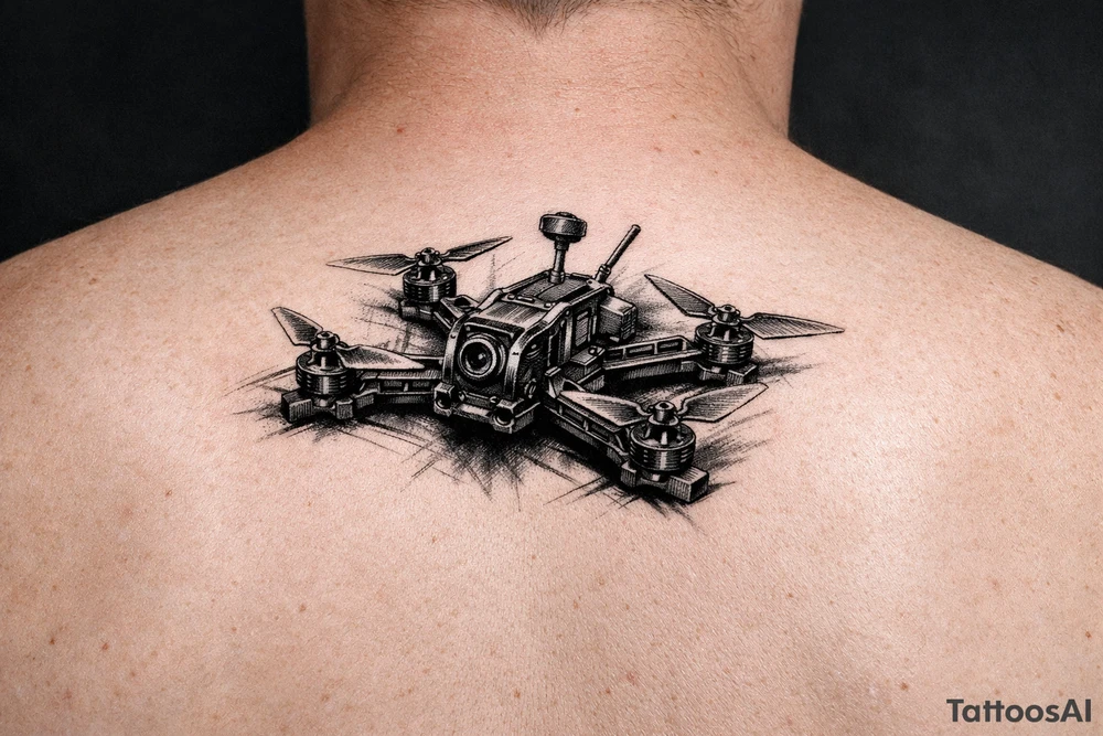 freestyle fpv drone tattoo idea