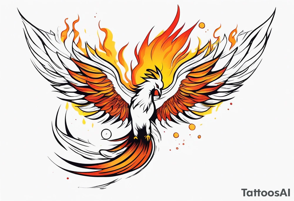 phoenix rising from ashes tattoo idea