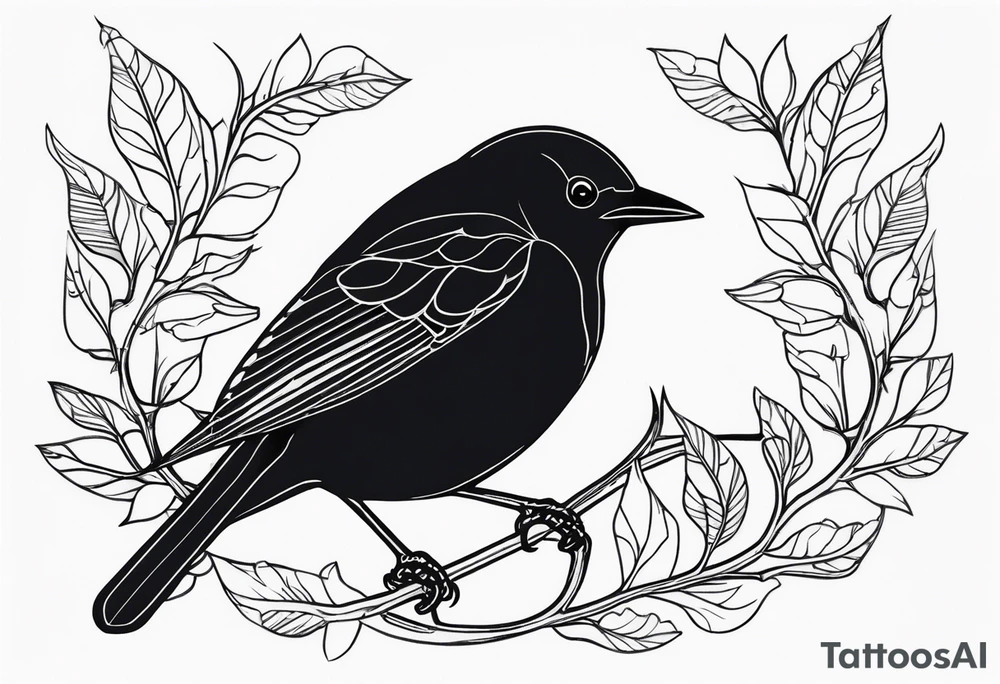 A blackbird based on the Beatle’s song blackbird tattoo idea A blackbird based on the Beatle’s song blackbird tattoo idea