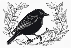 A blackbird based on the Beatle’s song blackbird tattoo idea