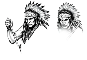 Native American warriors preparing for battle tattoo idea