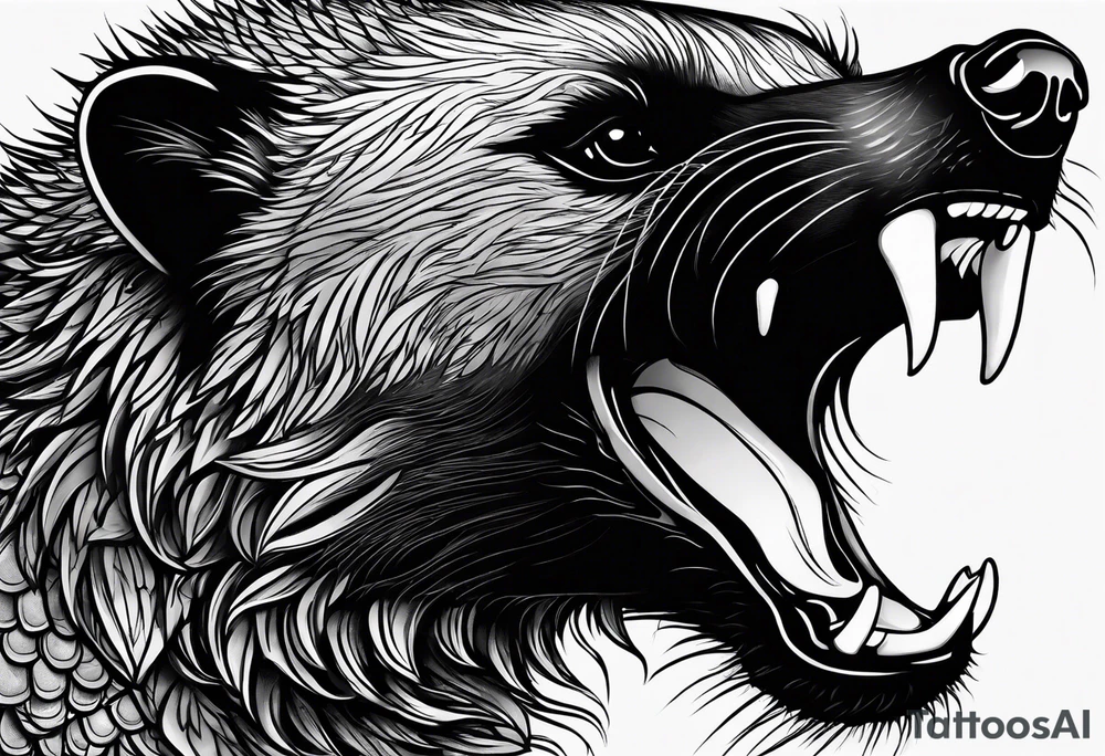Angry honey badger tattoo idea