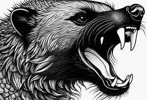 Angry honey badger tattoo idea