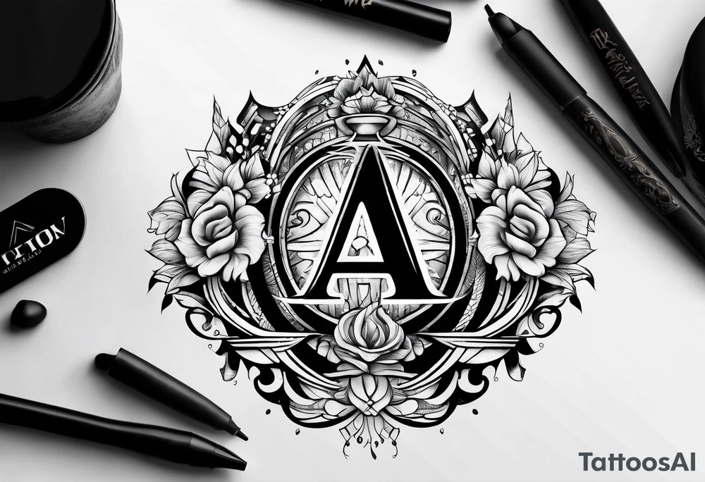 the letters A W R tattoo idea