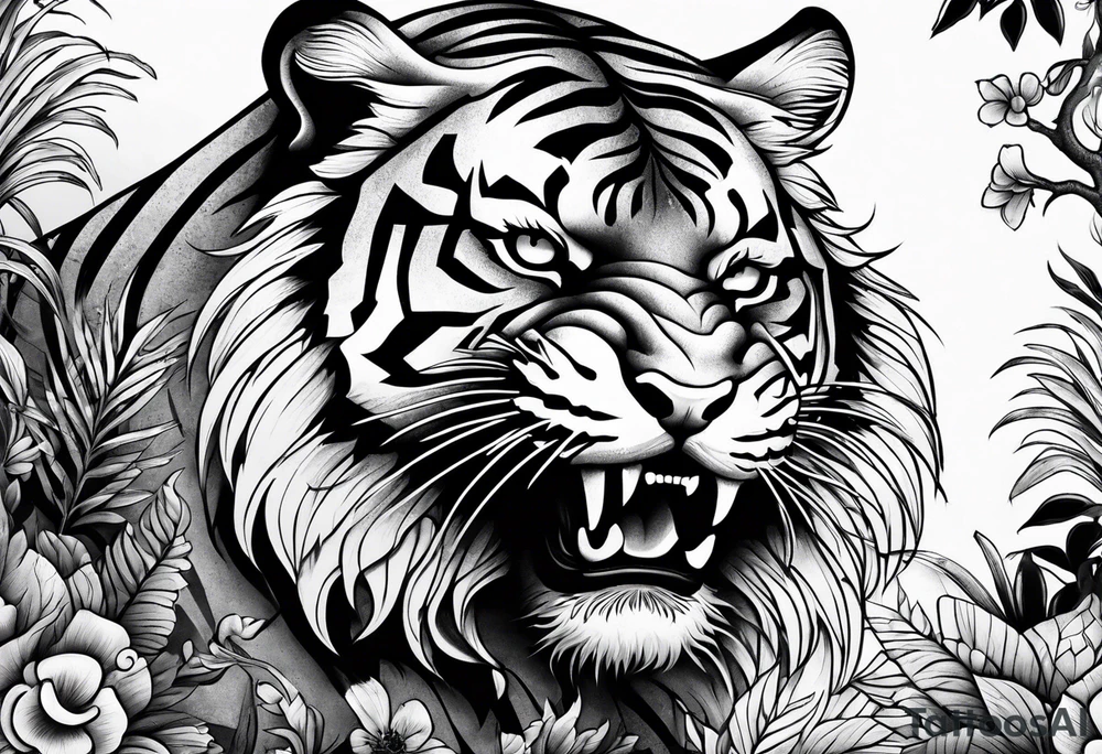 tiger mountain tattoo idea