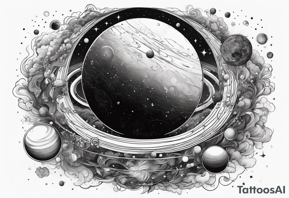 Planets orbiting a supermassive black hole. tattoo idea