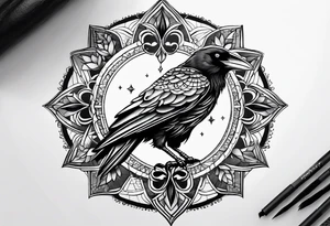 Crow mandala tattoo idea