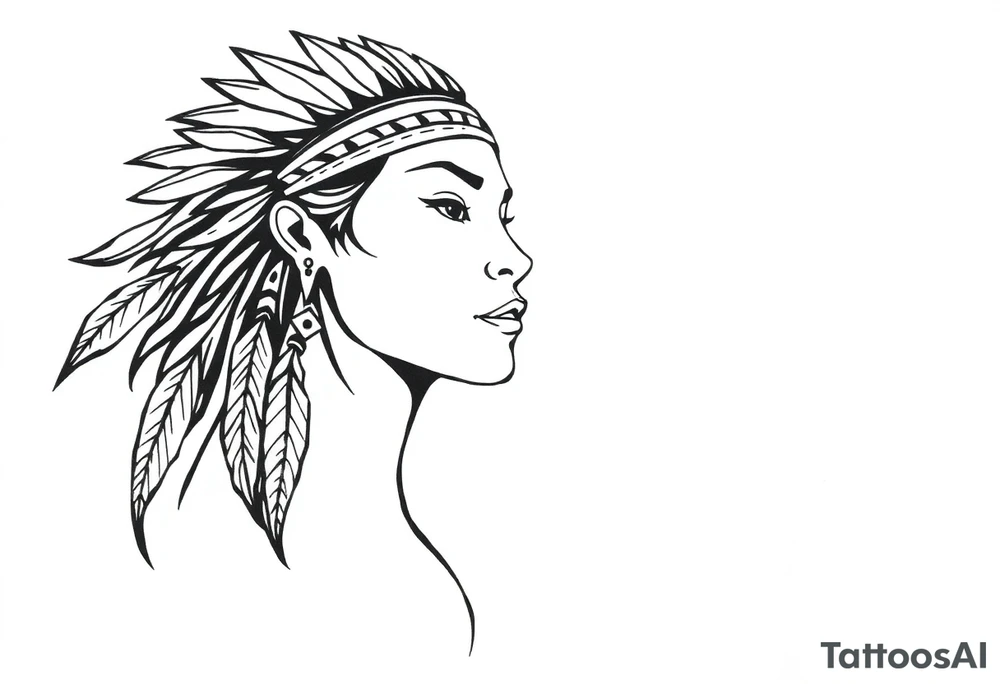 Female Native American tattoo idea