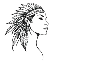 Female Native American tattoo idea