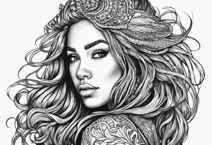 Mermaid dreadlocks tattoo idea