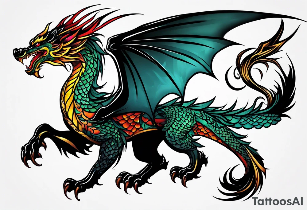 dragon and phoenix tattoo tattoo idea