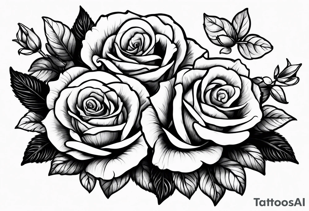 violets and a rose tattoo idea