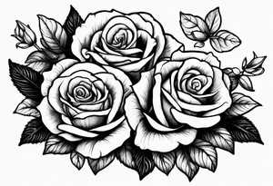 violets and a rose tattoo idea