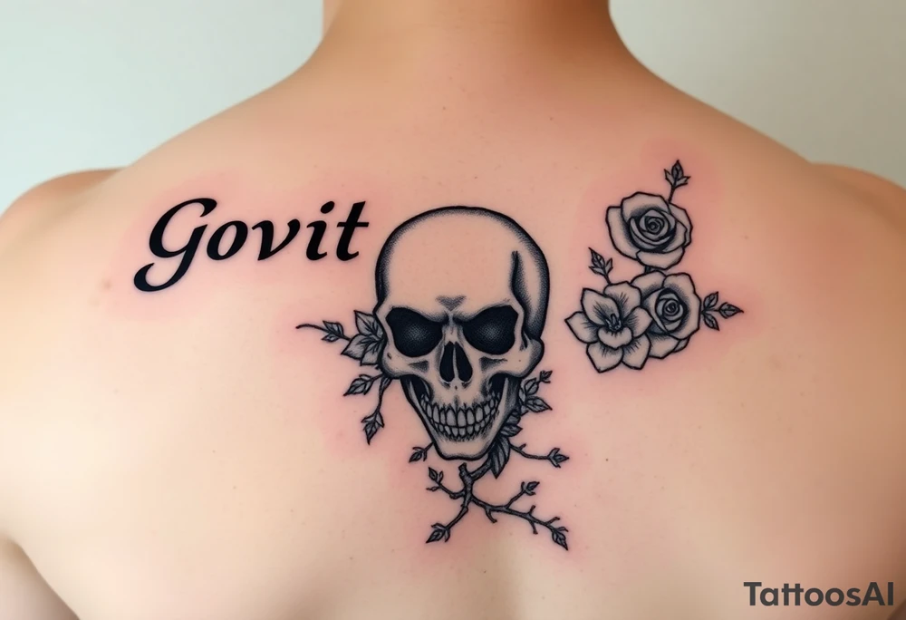 gothic skull intertwined with climbing roses and thorny vines tattoo idea gothic skull intertwined with climbing roses and thorny vines tattoo idea