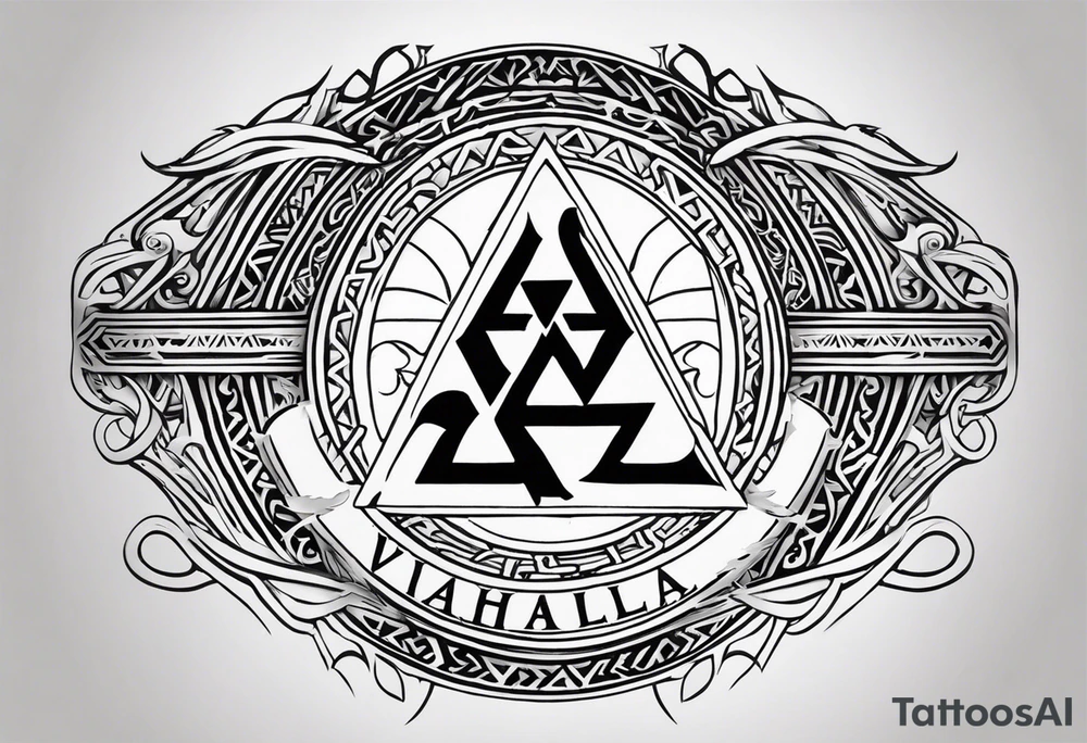 Valhalla sword shield valknut tattoo idea