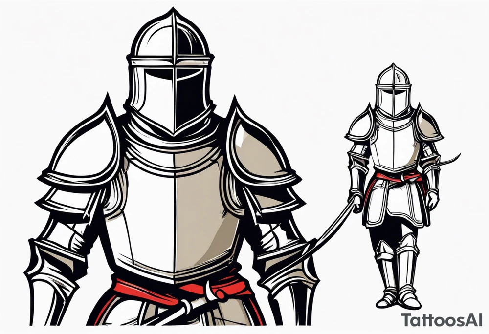 knight in armor traditonal vintage tattoo tattoo idea