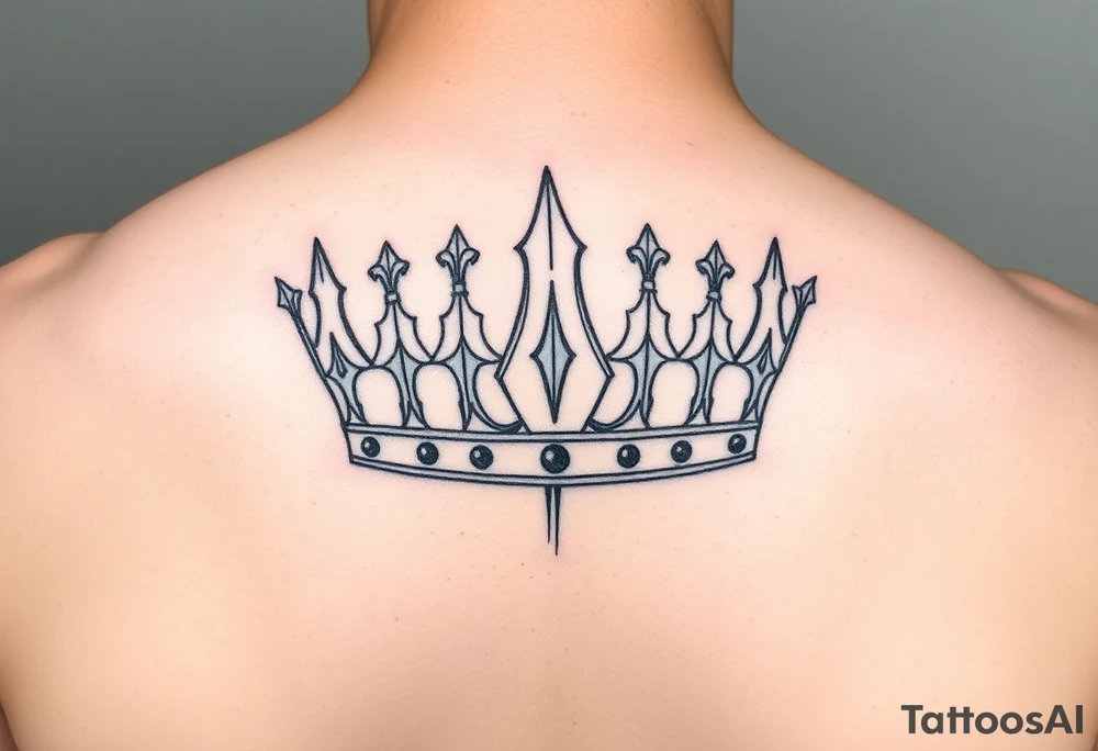 Crown no more pain strength 
Minimalistic fine line tattoo idea