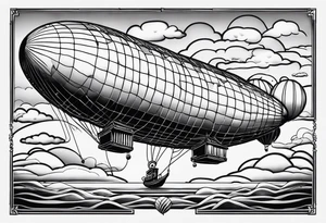 blimp that say "We All Float" going across it with penny wise the clown off in the distance tattoo idea