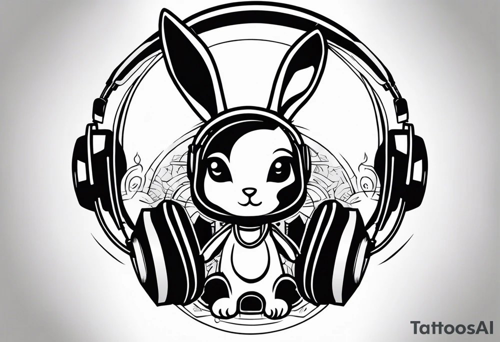 HIP HOP DJ BUNNY tattoo idea