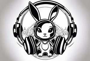 HIP HOP DJ BUNNY tattoo idea