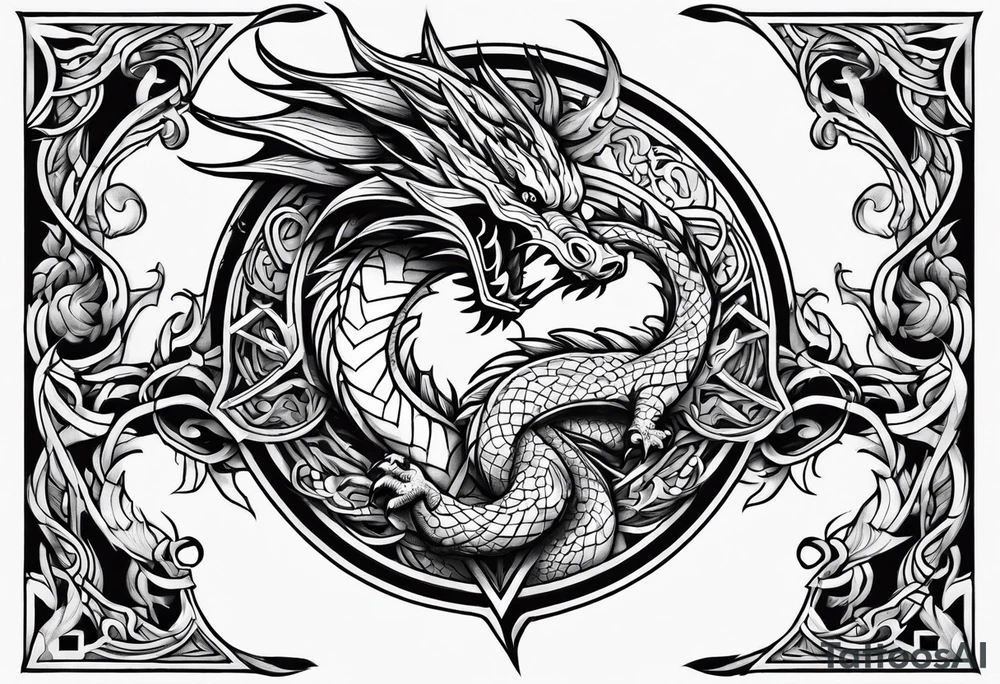 roaring dragons tattoo idea