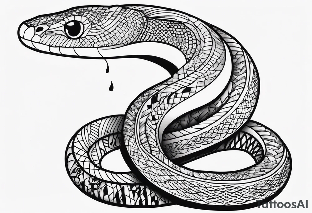 cute snake tattoo idea