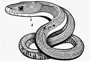 cute snake tattoo idea