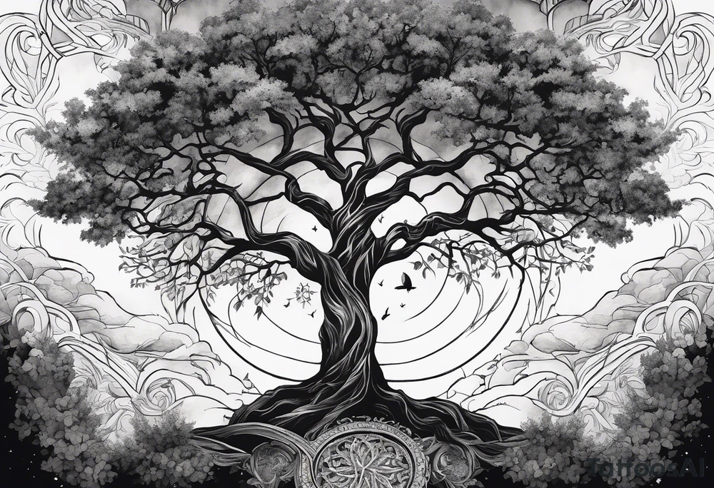This ash tree was the Tree of Life that held Nine Worlds and connected everything in the universe. tattoo idea