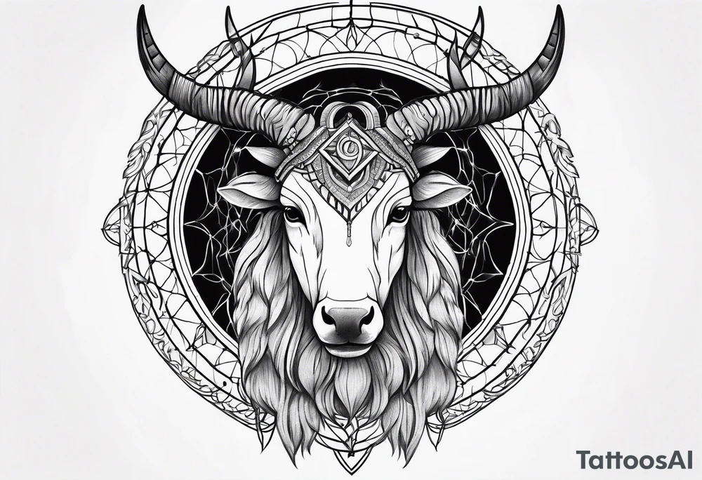 Capricorn dreamcatcher tattoo idea