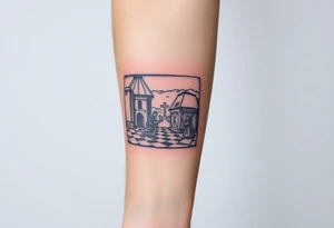 medieval woodcut scene tattoo idea