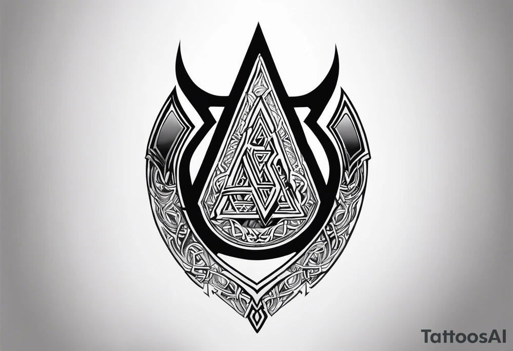 Valhalla shield valknut sword axe tattoo idea