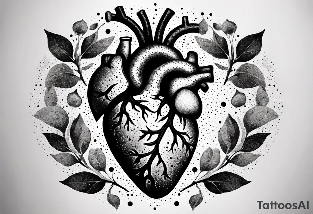 Anatomical heart tattoo idea