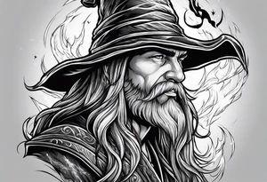 wizard with lightning tattoo idea
