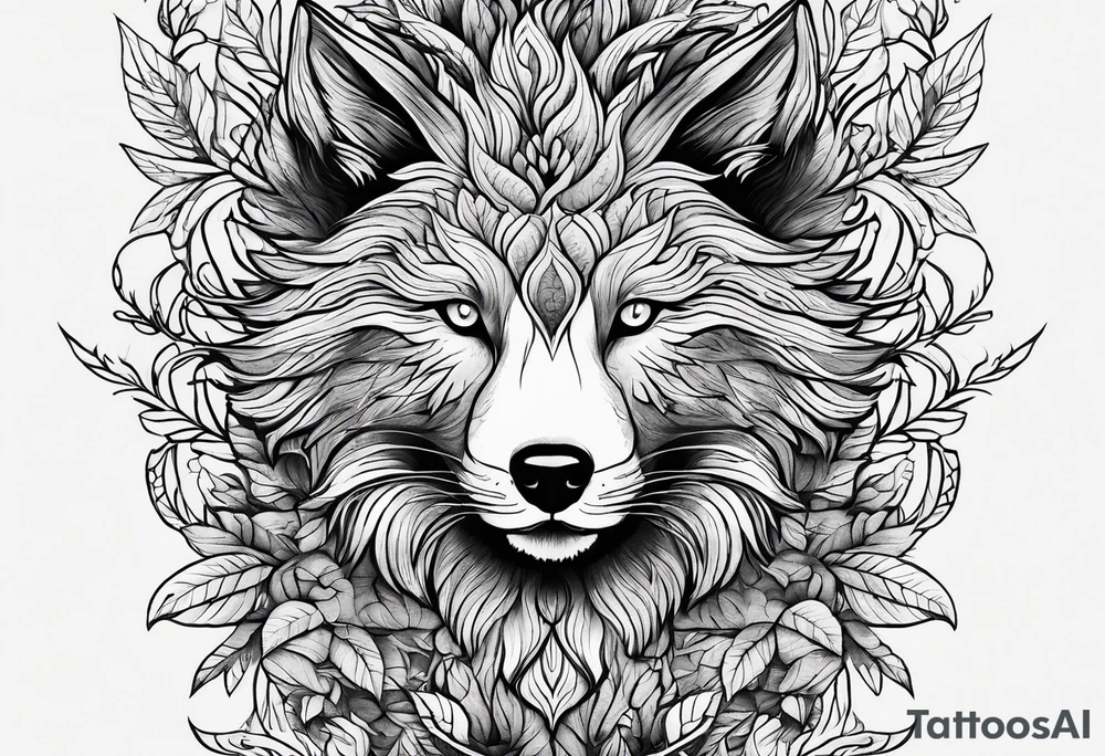 bark with foliage tattoo idea