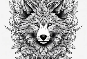 bark with foliage tattoo idea