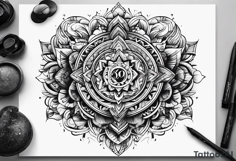 3 6 9 numbers arm tattoo idea