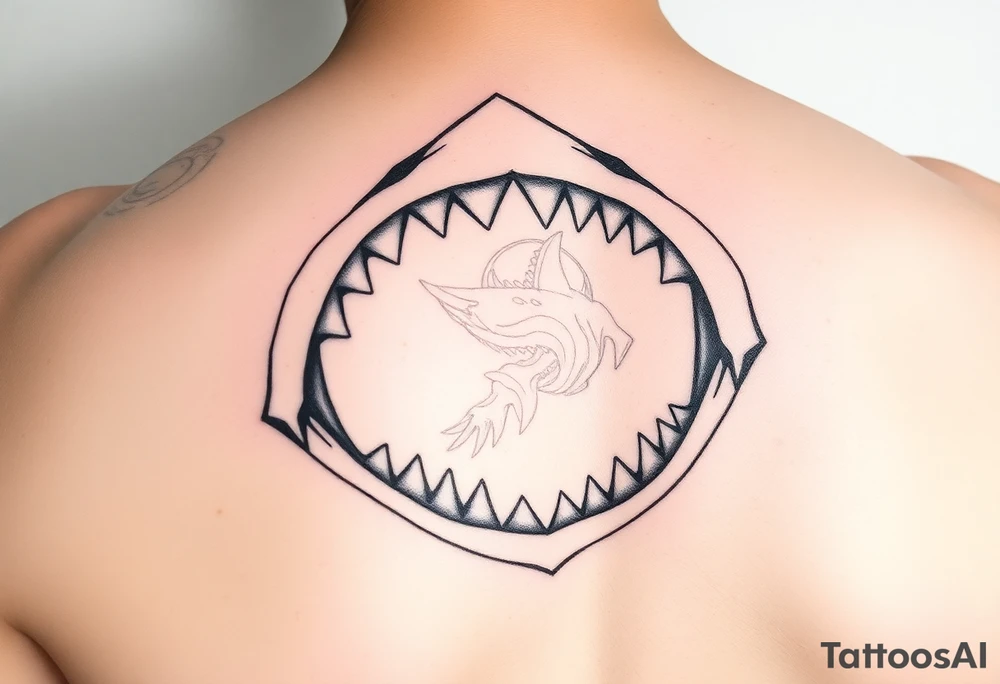 shark jaw tattoo idea