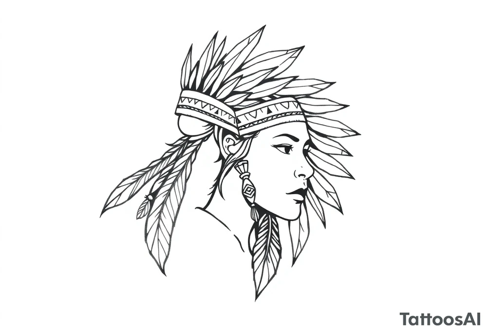Native American female tattoo idea