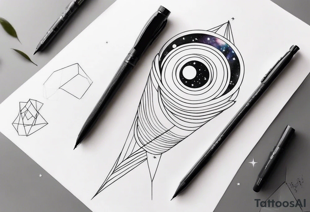 pen in the galaxy tattoo idea