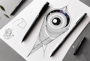 pen in the galaxy tattoo idea