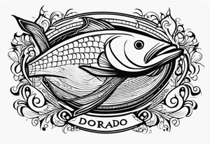 Dorado in lettering with Jesus tattoo idea