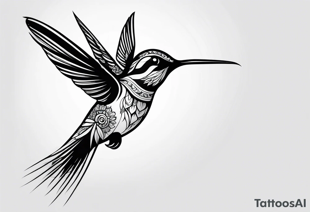 hummingbird simple tattoo idea