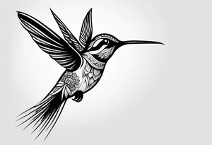 hummingbird simple tattoo idea